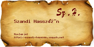Szandi Hasszán névjegykártya